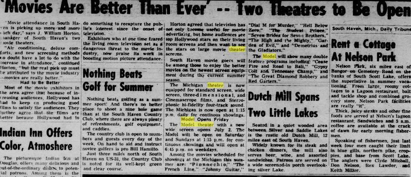 Model Theater - Jun 30 1954 Story On Model And Michigan Theaters (newer photo)